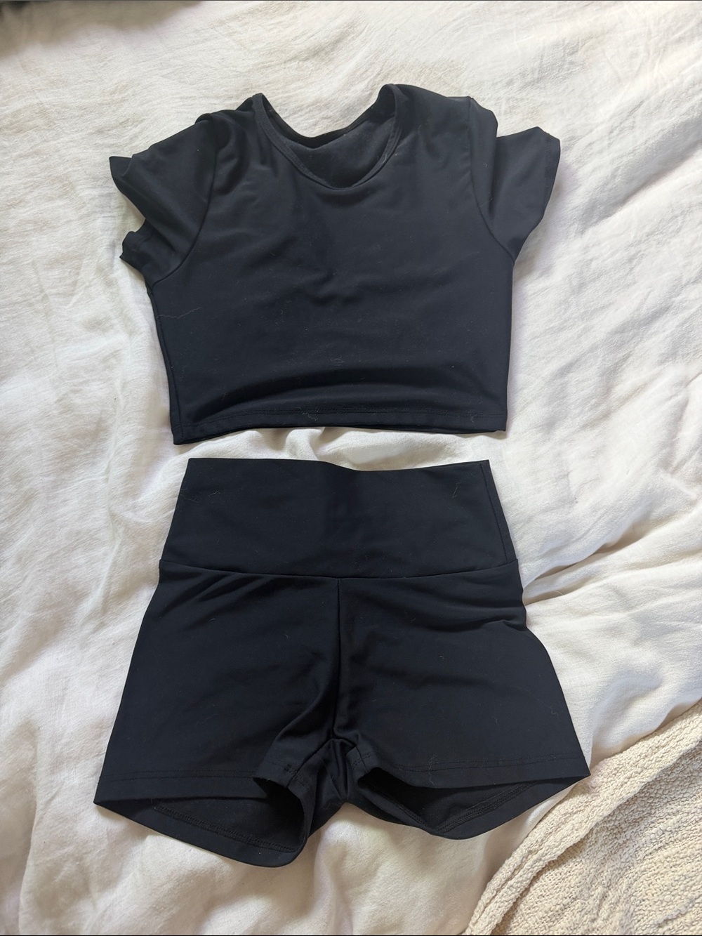 Skatie Black High-Waist Bike Shorts Set